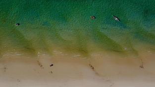 An aerial view of Mozambique beaches