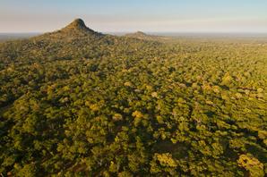 View of Mount Gorongosa in the distance, Mozambique