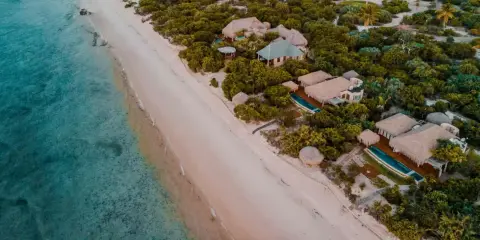Mozambique aerial view of beach