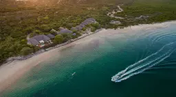 an aerial view of Rio Azul Lodge Mozambique