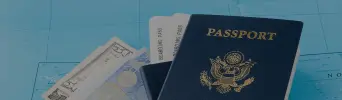 Passport and money for traveling