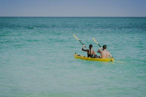 family kayaking together
