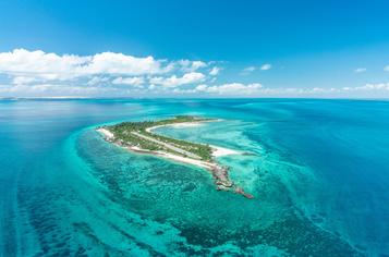 The aerial view of the islands of the Bazaruto Archipelago